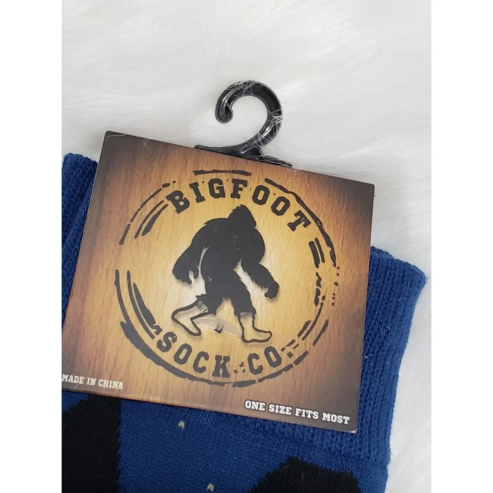 BigFoot Sock Co Adult One Size Black Green Gone Squatchin' Crew Socks 1 Pair NWT